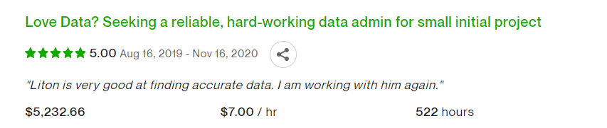 Data Admin task