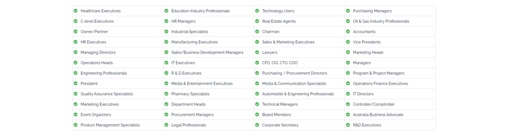 Business Executives Database